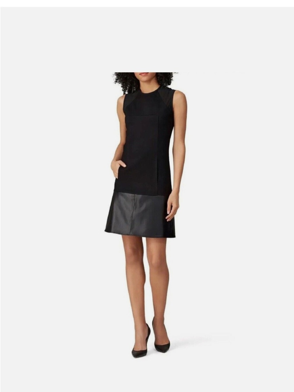 KaufmanFranco Kaufman Franco Vegan leather shift Dress Size 10 - Picture 2 of 7